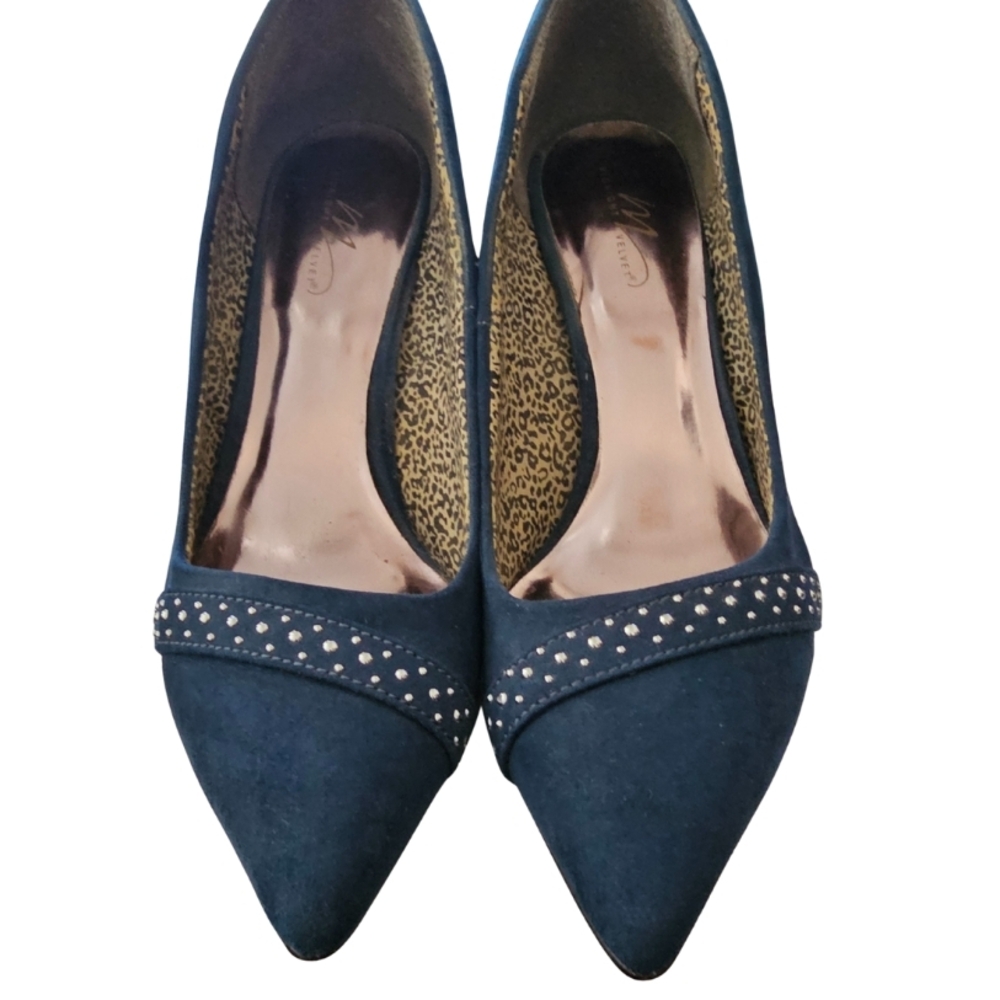 Elegant Velvet Dark Teal Women's Heels